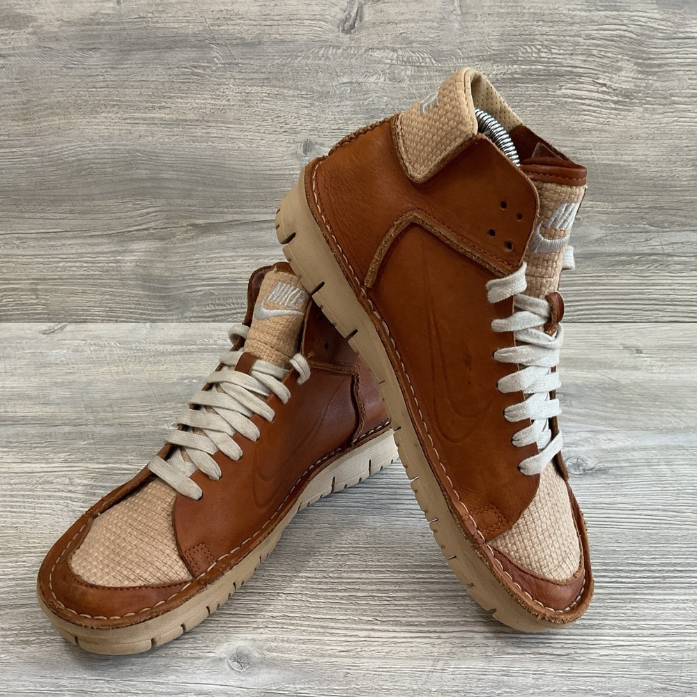 Nike Considered Mid Desert Oak Brown Leather Woven Vintage 311076-221 Size 8.5 - Picture 4 of 16